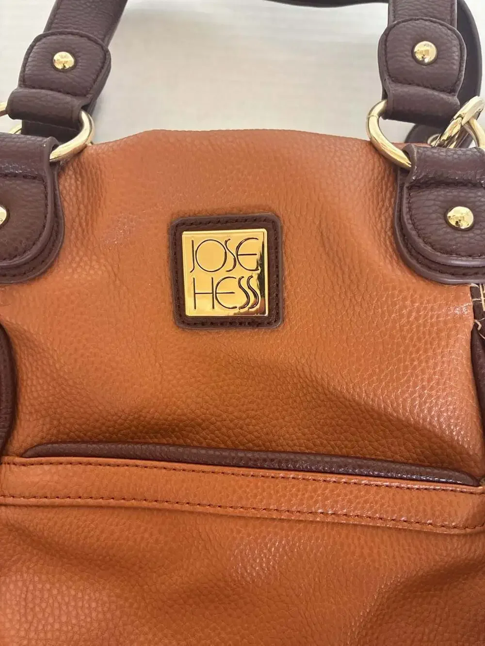 Jose Hess Danbury Mint Monogram Panel Satchel Shoulder Bag